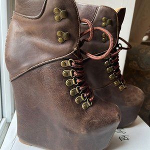 Jeffrey Campbell Damsel limited edition brown worn ONCE, size 6.5 US LIKE NEW